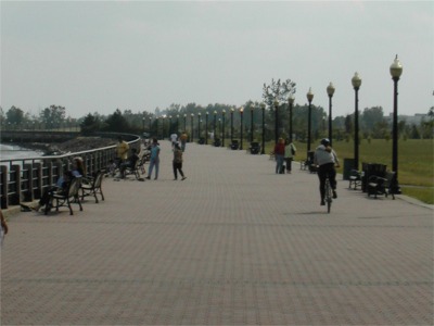 bike by the water at Liberty State Park