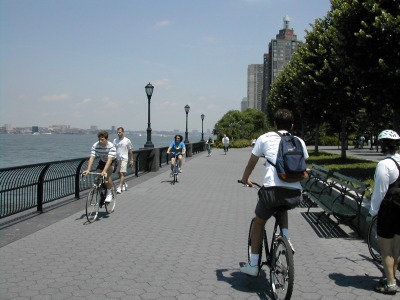 Bicyclists on the Esplanade
